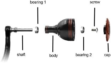 30mm Power Knob Handle Grip Compatible with Shimano Nexave Sienna FG Spinning Reel Drilling Fitment, Aluminum Round Fishing Reel Handle Knob Replacement (Black)