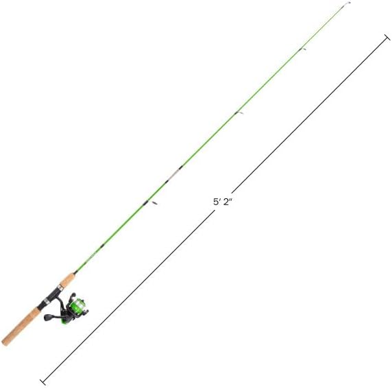 Fishing Rod and Reel Combo - Kettle Series Fiberglass Pole with Spinning Reel, Cork Handle, and Beginners Tackle Kit by Wakeman