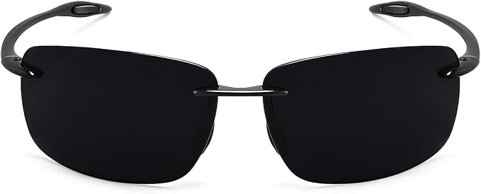JULI Sports Sunglasses for Men Women Tr90 Rimless Frame for Running Fishing Golf Surf Driving MJ8009