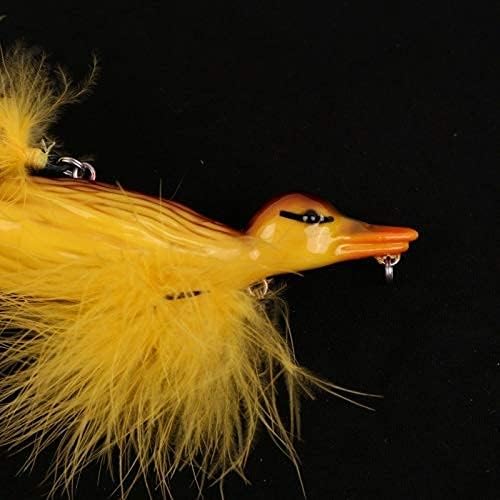1piece 3D Duck Topwater Fishing Lure Yellow Duckling Floating Artificial Bait Plopping and Splashing Feet Hard Fishing Tackle Geer 12cm 28g