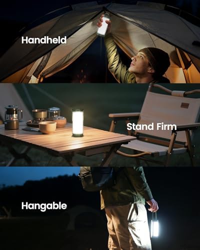 Glocusent 106 LED Camping Lights, Up to 80Hrs, 5000mAh Camping Lantern Rechargeable with 5 Brightness 3 Modes & SOS, IP68 Waterproof, Max 1200LM, Lanterns for Power Outages Hiking Emergency Hurricane