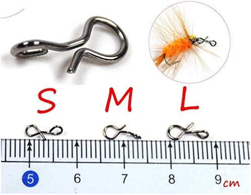 Greatfishing Fly Fishing Snaps Stainless Steel Quick Change, Fast Easy Fly Hook Snap, Combo Hook Snaps