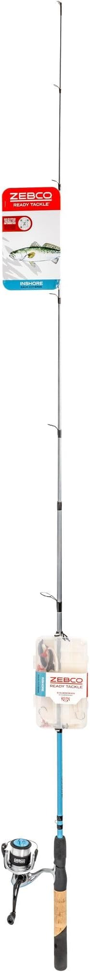 Zebco Ready Tackle Spinning Combo, 5-Foot 6-Inch, 2-Piece Fishing Rod, Size 30 Reel, 8-Pound Line, 29-Piece Tackle Kit