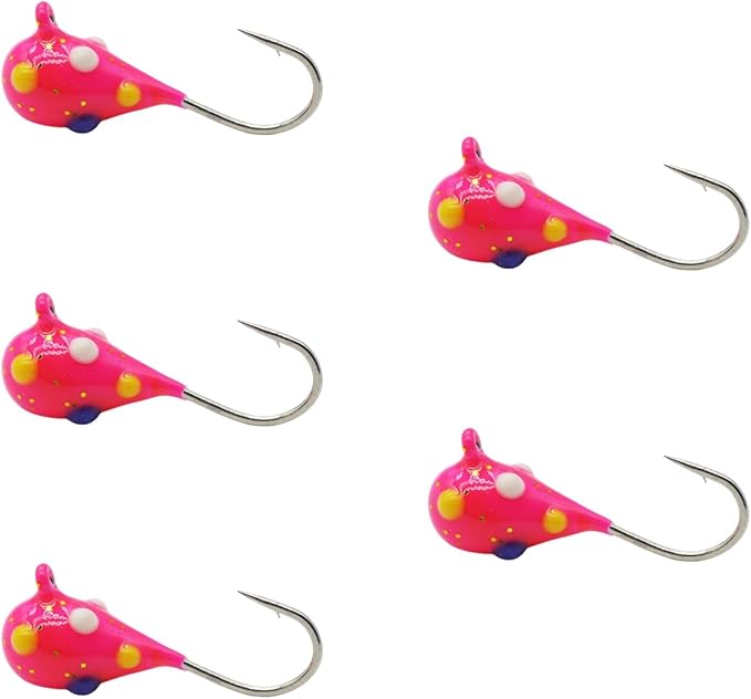 Tungsten Ice Fishing Jig Set Ice Fishing Lures, Max Sensitive Tungsten Tear Drop Ice Jig Head Hook for Panfish, Crappie, Walleye, Perch, Trout, Bluegill