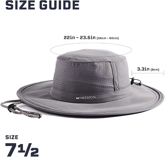 MISSION Cooling UPF Boonie Hat - Unisex Sun Hat for Hiking, Beach & Fishing - Sweat & Water Activated Technology