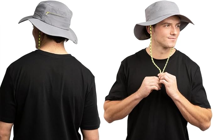MISSION Cooling Anywhere Boonie Hat, Charcoal - Unisex Wide-Brim Hat for Men & Women - Lightweight & Durable - Cools Up to 2 Hours - UPF 50 Sun Protection - Machine Washable