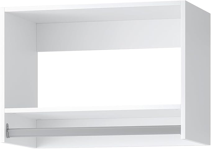 Tall Hanging Closet Unit, Modular Closet System, Wood Closet System Organizer with Storage for Walk In Closets, Clothing Rack Wardrobe Closet for Hanging Clothes, Bedroom, White, 22.5"W