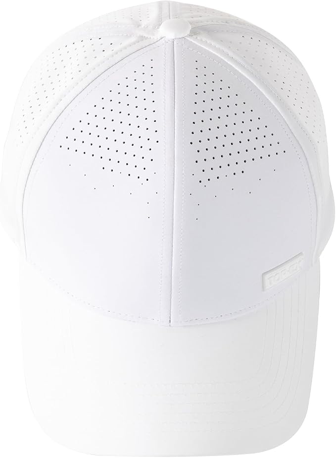 TOP-EX Performance Baseball Cap Water-Resistant Beathable Golf Running Cap Laser Cut Mesh Ball Curved Brim Snapback Hat