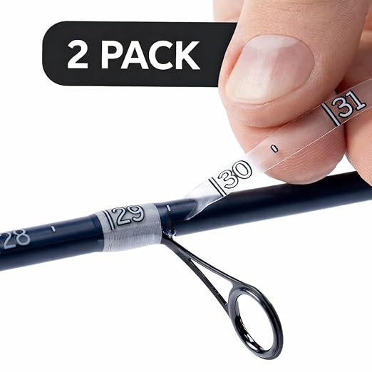 Fishing Ruler Decal 2-Pack | 36” Transparent Rod Fish Measuring Sticker | Made in USA | Stick-On Fish Measurement for All Rod Types | Waterproof | Marine Grade Adhesive | Durable Fishing Tool | 2 Pack