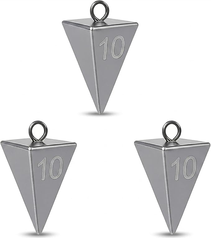 Pyramid Sinkers for Surf & Saltwater Fishing Weights - Durable Lead Fishing Sinkers, 1oz,2oz,3oz,4oz,5oz,6oz,8oz, Assortment Packs.
