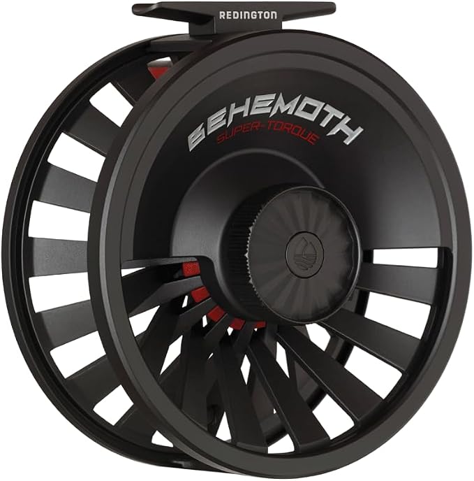 Redington Behemoth Fly Reel – Heavy-Duty Carbon Drag, Large Arbor, Die-Cast Frame & Deep V-Spool – Freshwater & Saltwater Fly Fishing Reel for Trout, Bass, Salmon & Big Game