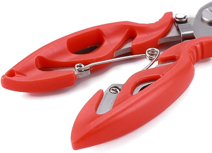 FOSTAR Fishing Pliers, Stainless Steel Hook Remover, Fishing Line Scissors, Braided Line Cutters, Split Ring Opener, 5 Inch Fishing Tool