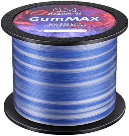 GumMAX 545/1093/1640yds 5-100LB 8X Braided Fishing Line Abrasion Resistant Superline Zero Stretch & Smaller Diameter Confuse & Never Fade in Saltwater and Freshwater