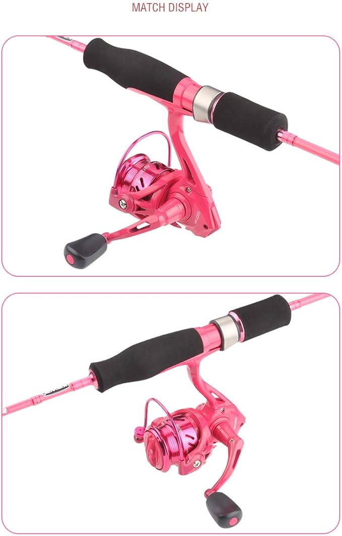 Pink Fishing Reel, Metal Waterproof Lightweight Fishing Reel - 5+1 HPCR Ball Bearing, Smooth Operation - Lightweight Fishing Reel