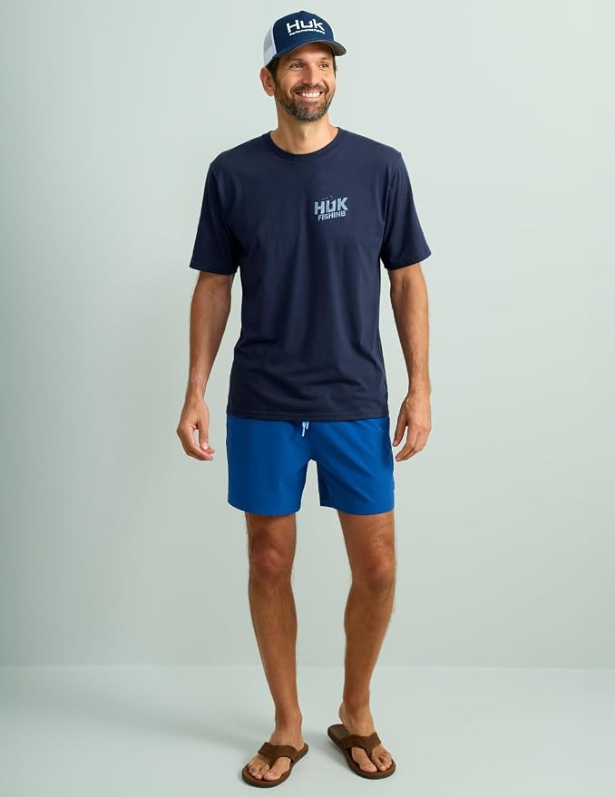 HUK Mens Performance Fishing Logo Tee, Short Sleeve T-Shirt for Men