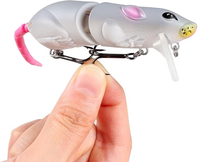 JOHNCOO Swimbait Hard Artificial Baits Mouse Fishing Lures Multi Jointed Fishing Lures Kit for Pike Bass