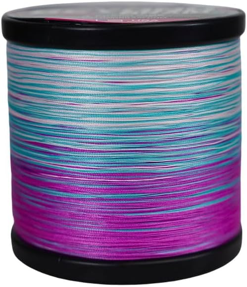 Beyond Braid Braided Fishing Line -Super Strong - Abrasion Resistant - No Stretch -Blue Camo, Moss Camo, White, Green, Pink, Blue, 4 Strand 8 Strand