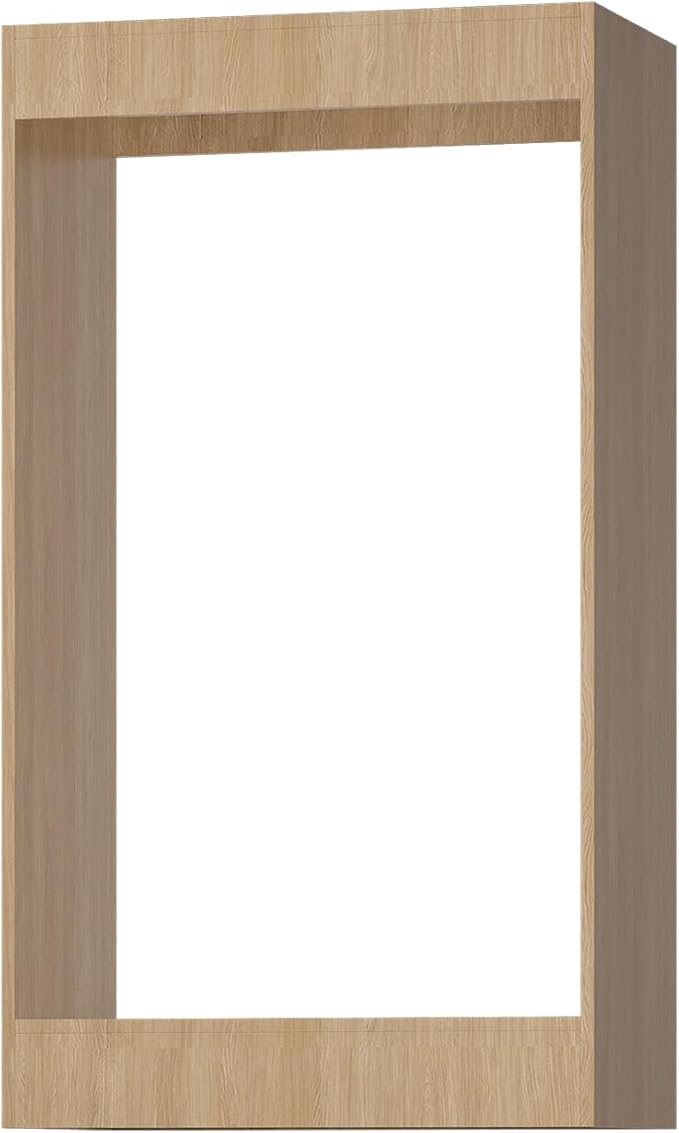 ROOMTEC 19.5" Double Hanging Closet Unit, Modular Closet System with Hanging Rod, Wardrobe Organizer for Bedroom or Walk-in Closet, Wall Mounted, Customizable Clothes Storage Unit, Wood