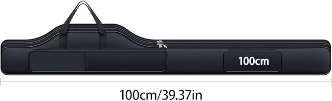 Fishing Rod Case with Fishing Tackle Box Portable Folding Rod Case Pole Reel Storage Bag Gears Organizer (100CM)