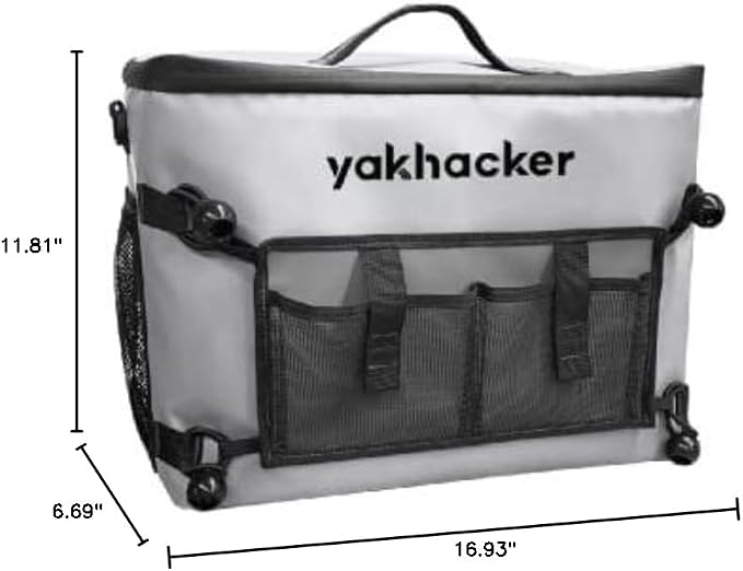 Yakhacker Kayak Cooler, Waterproof Seat Back Cooler for Kayaks with Lawn-Chair Style Seats, Kayak Accessories Cooler Bag, Portable Ice Chest Cooler for Kayaking, Travel, Lunch, Beaches &Trips
