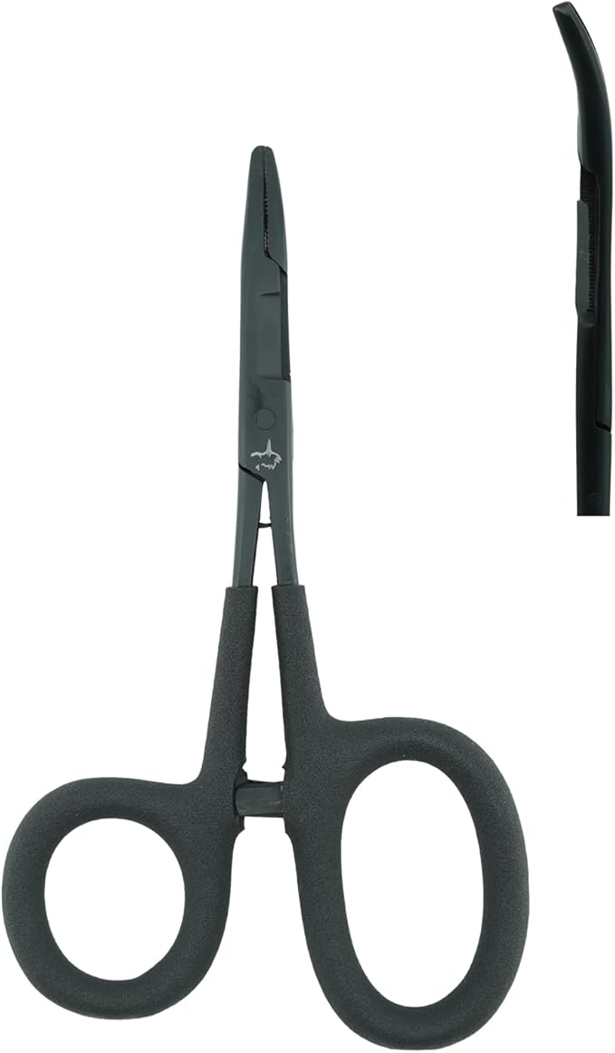 Kingfisher Fishing Accessory Fly Fishing Soft Grip Scissor Clamp for Fly Fishing Hook Removal, Curved