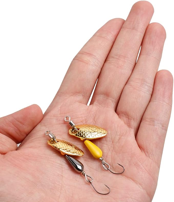 Trout Spinners - Fly Trout Fishing Lures for Bass Salmon Pike, Smallmouth Bass Lures with Brass Spinner for Lake River Fishing