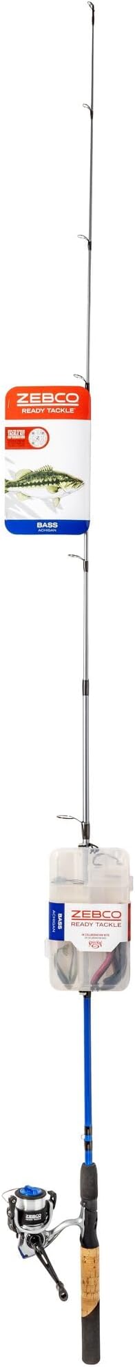 Zebco Ready Tackle Spinning Combo, 5-Foot 6-Inch, 2-Piece Fishing Rod, Size 30 Reel, 8-Pound Line, 29-Piece Tackle Kit