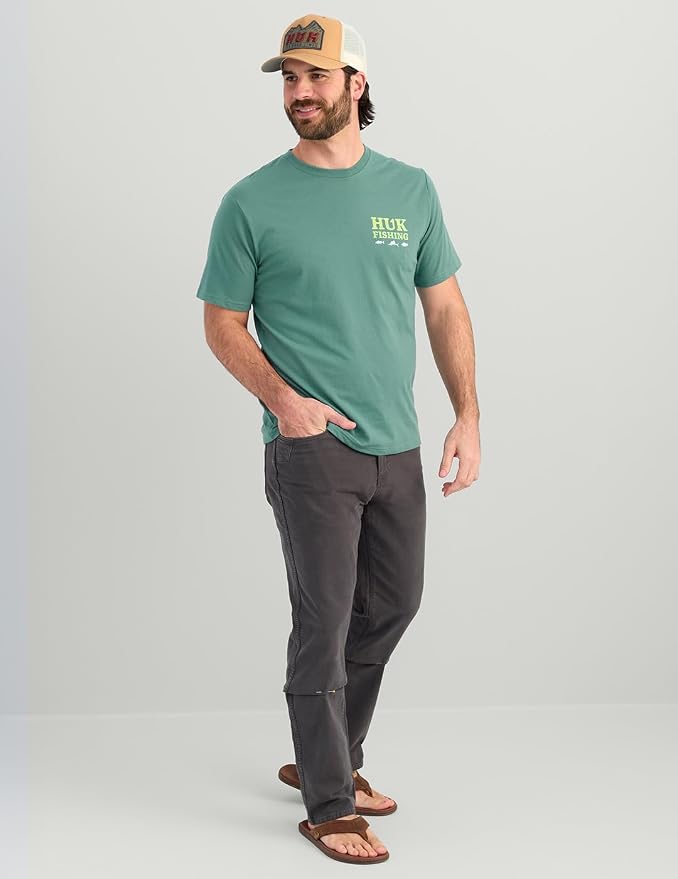 HUK Mens Performance Fishing Logo Tee, Short Sleeve T-Shirt for Men