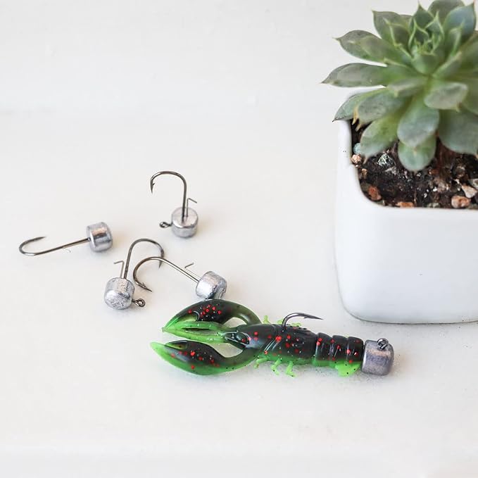 50 Pack Ned Rig Jig Hook Kits, Jig Heads for Soft Lures, Standard Fishing Jig Hooks, 3/8oz 1/8oz 1/6oz 1/4oz
