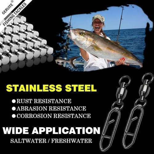 Snap Fishing Swivels Ball Bearing Swivel High Strength Fishing Swivels Saltwater Stainless Barrel Swivel for Freshwater