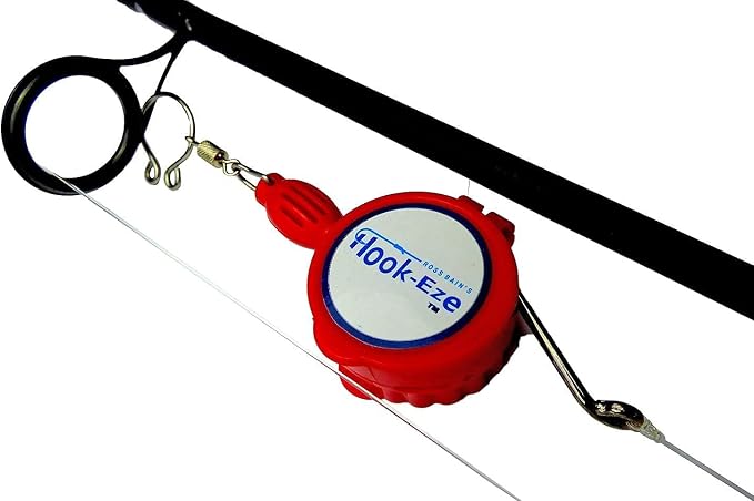 HOOK-EZE Knot Tying Tool Cover Hooks on 4 Fishing Poles - Line Cutter - 2 Sizes Saltwater Freshwater Bass Kayak Ice Fishing