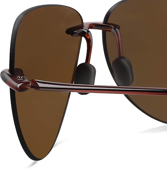 JULI Sports Sunglasses for Men Women Tr90 Rimless Frame for Running Fishing Golf Surf Driving MJ8009