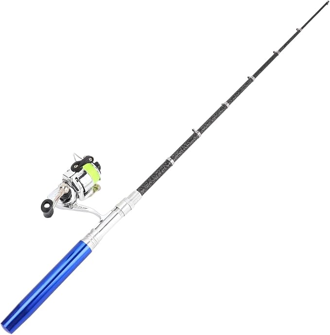 Telescopic Fishing Rod Reel Combo Lightweight Fishing Rod Spin Reel System for Freshwater Saltwater Mini Pen Fishing Pole Kit