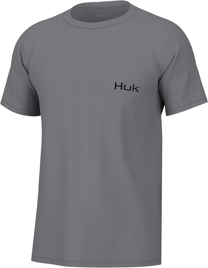 HUK Mens Performance Fishing Logo Tee, Short Sleeve T-Shirt for Men