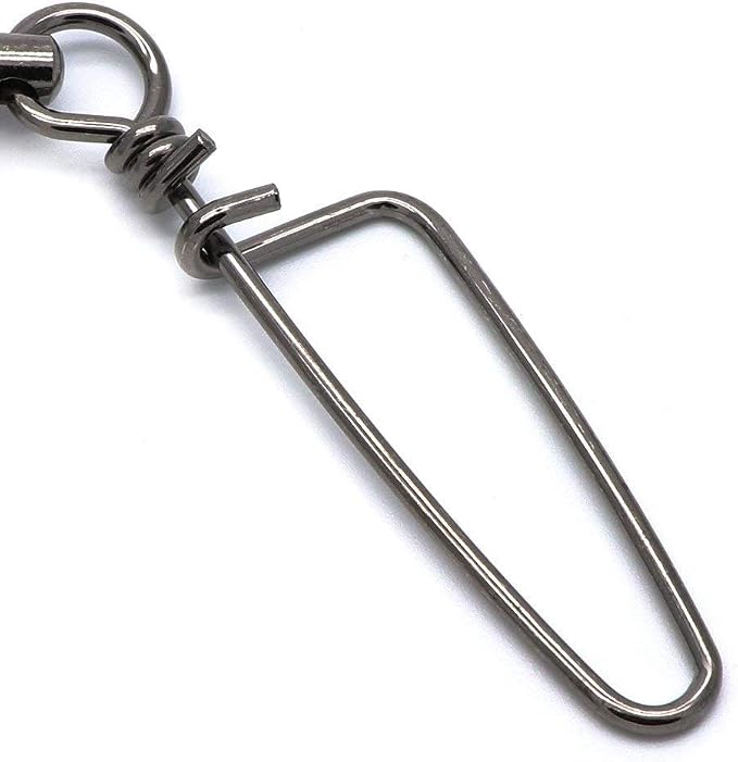 Dr.Fish Fishing Snap Swivels Ball Bearing Swivels Fishing Tackle Saltwater & Freshwater Coast-Lock Lure Snap Clips Terminal Tackle Line Leader Connector Accessories