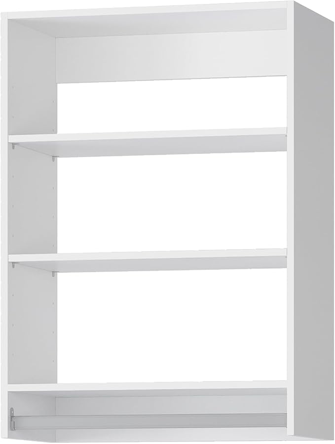 ROOMTEC 25.5" Medium Hanging Closet Unit, Modular Closet System with Hanging Rod, Wardrobe Organizer for Bedroom or Walk-in Closet, Wall Mounted, Customizable Clothes Storage Unit, White