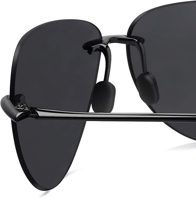 JULI Sports Sunglasses for Men Women Tr90 Rimless Frame for Running Fishing Golf Surf Driving MJ8009