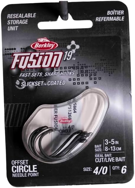 Berkley Fusion19 Wide Gap Live Bait Hooks, Size 4 Fishing Hooks, Needle Point with SlickSet Coating for Easy Penetration, Forged for Added Strength
