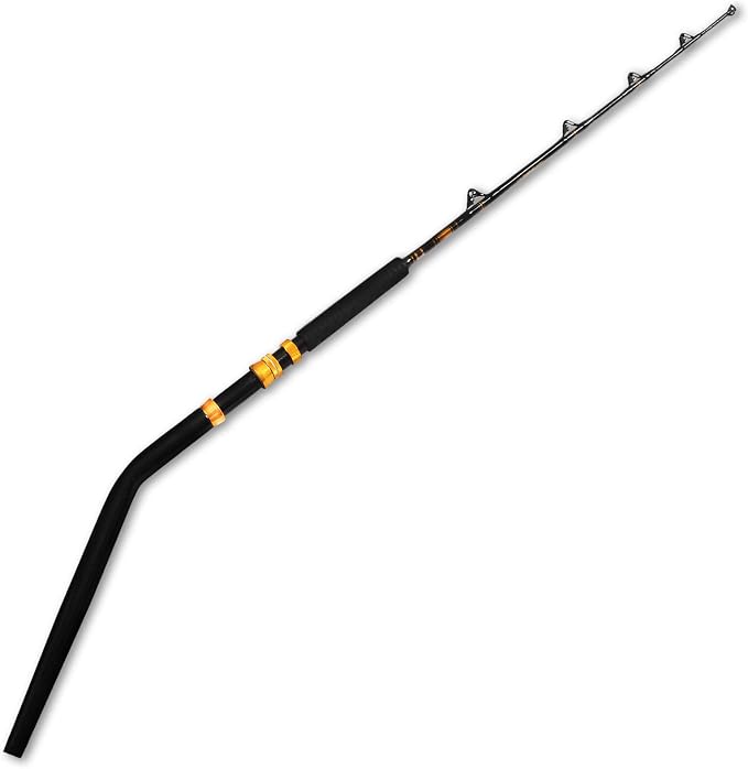 Fiblink Bent Butt Fishing Rod 2-Piece Saltwater Offshore Trolling Rod Big Game Roller Rod Conventional Boat Fishing Pole