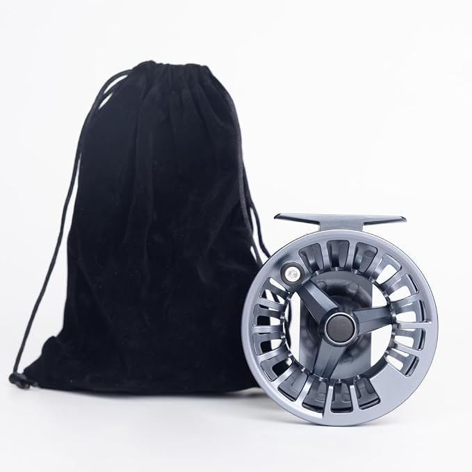 Raprance Fly Fishing Reel - CNC Aluminum Alloy, Ultra-Light, Instant Spool Change Side Button, for Freshwater/Saltwater (Matte Gunmetal Gray)