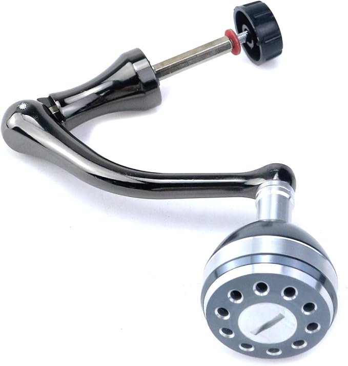 Crapyt Silver Fishing Reel Handle Knob Arm Grip Part Wheel Grasp Replacement Power Handle Spinning Crank Handle Rotary Knob Metal 1 PCS Tackle Wheel Ball Shake