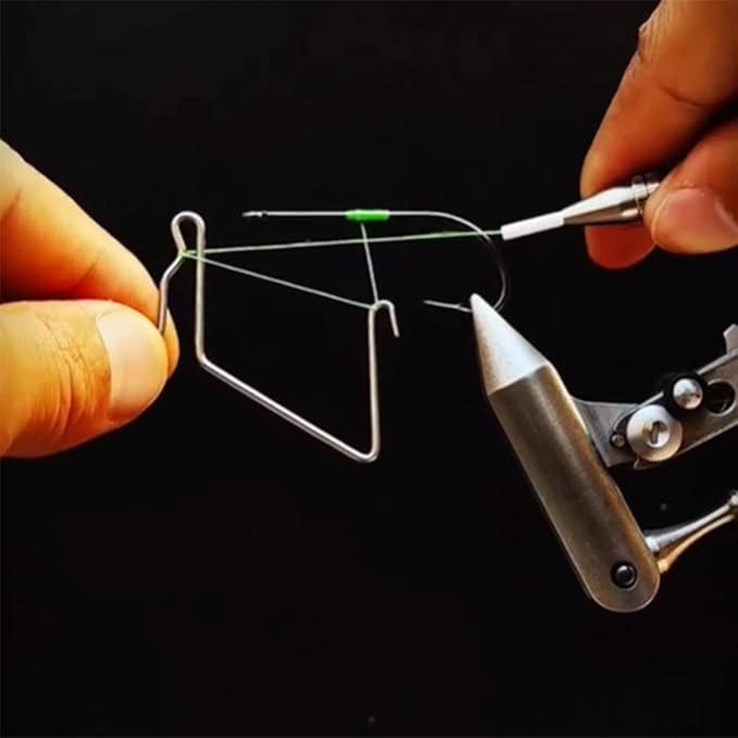 Fly Tying Tools Hackle Plier,Rotary Whip Finisher Wire Threader, Bodkin, Fly Fishing Lure Making Accessories(Style A- S)