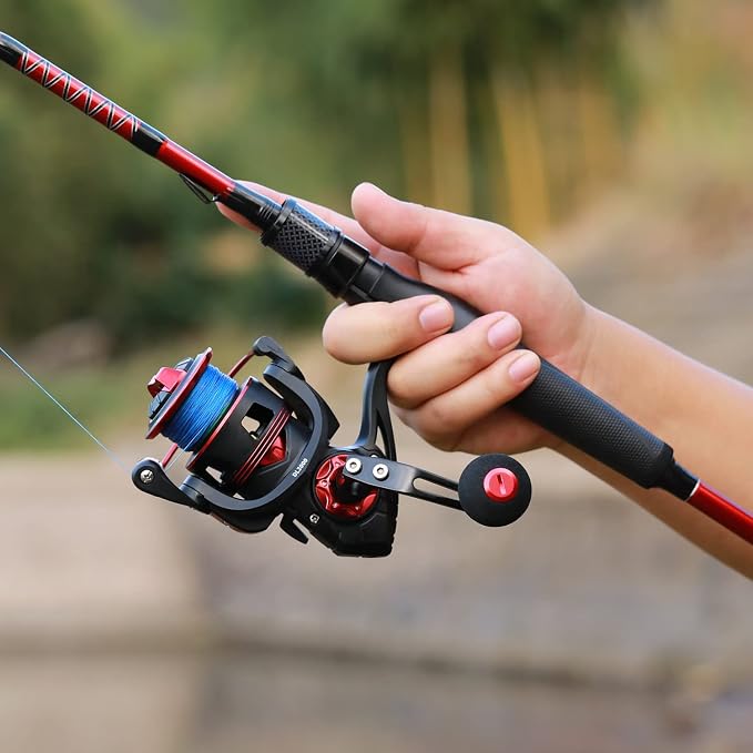 One Bass Fishing Rod and Reel Combo, IM7 Graphite 2 Pc Blank Baitcasting Combo, Spinning Rod with SuperPolymer Handle