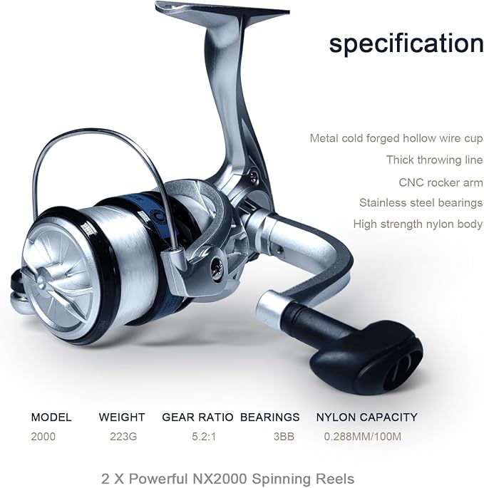 Fishing Rod Reel Combos, 2.1m/6.89ft Telescopic Fishing Poles and Spinning Reels Set Sea Saltwater Freshwater Ice Bass Fishing Tackle Gear Set Fishing Rods Kit