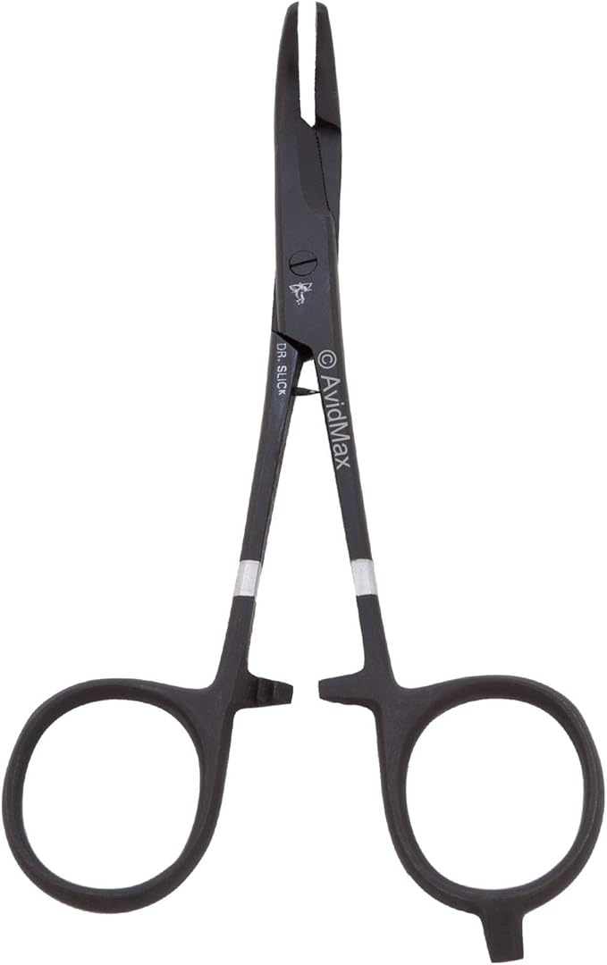 Dr. Slick Scissor Clamp, 6-1/2", Black, Curved, 1/2