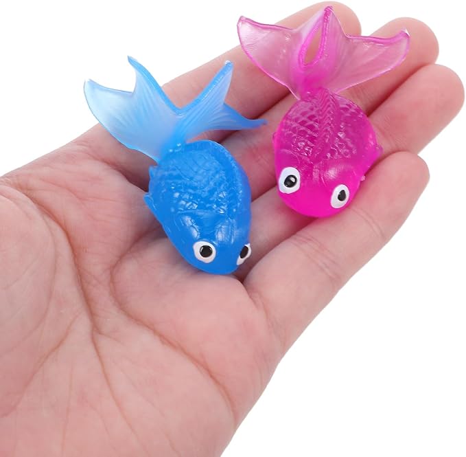 Healifty 20Pcs Artificial Goldfishes Rubber Aquarium Floating Fish for Aquarium Fish Tank Decoration Mixed Color 1.77 X 1.96 X 0.78''