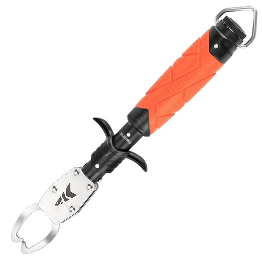 KastKing Paradox 11" Stainless Steel Lip Grip with Integrated Scale, Corrosion-Resistant, Non-Slip Handle, Swivel Jaws, 32lbs Scale Design, Durable Fishing Tool for Safe, Easy Catch & Release