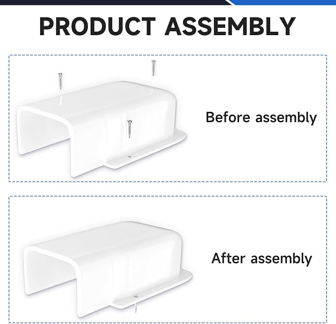 4'' Width Entry Wall Cover, Mini-Split Line Set Cover Accessories for Mini Split AC & Central AC, White