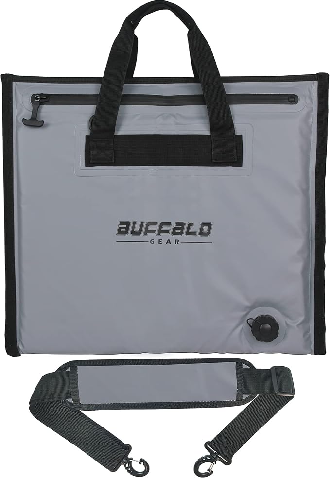 Buffalo Gear Insulated Cooler Bag - 20x18in Bait Cooler, Waterproof Fish Kill Bag