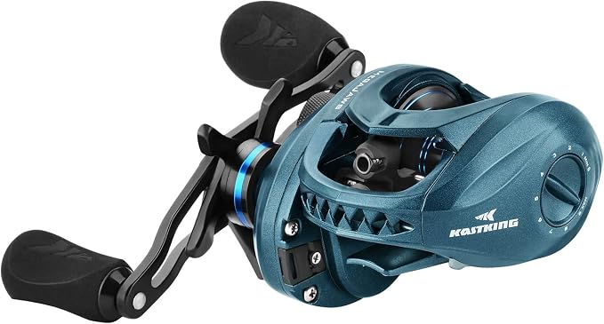 KastKing MegaJaws Elite Baitcasting Fishing Reel, New AutoMag Dual Braking System, Only 6.7oz, 17.64 LBs Carbon Fiber Drag, 11+1 Shielded BB, High Speed 5.4:1 to 9.1:1 Gear Ratios